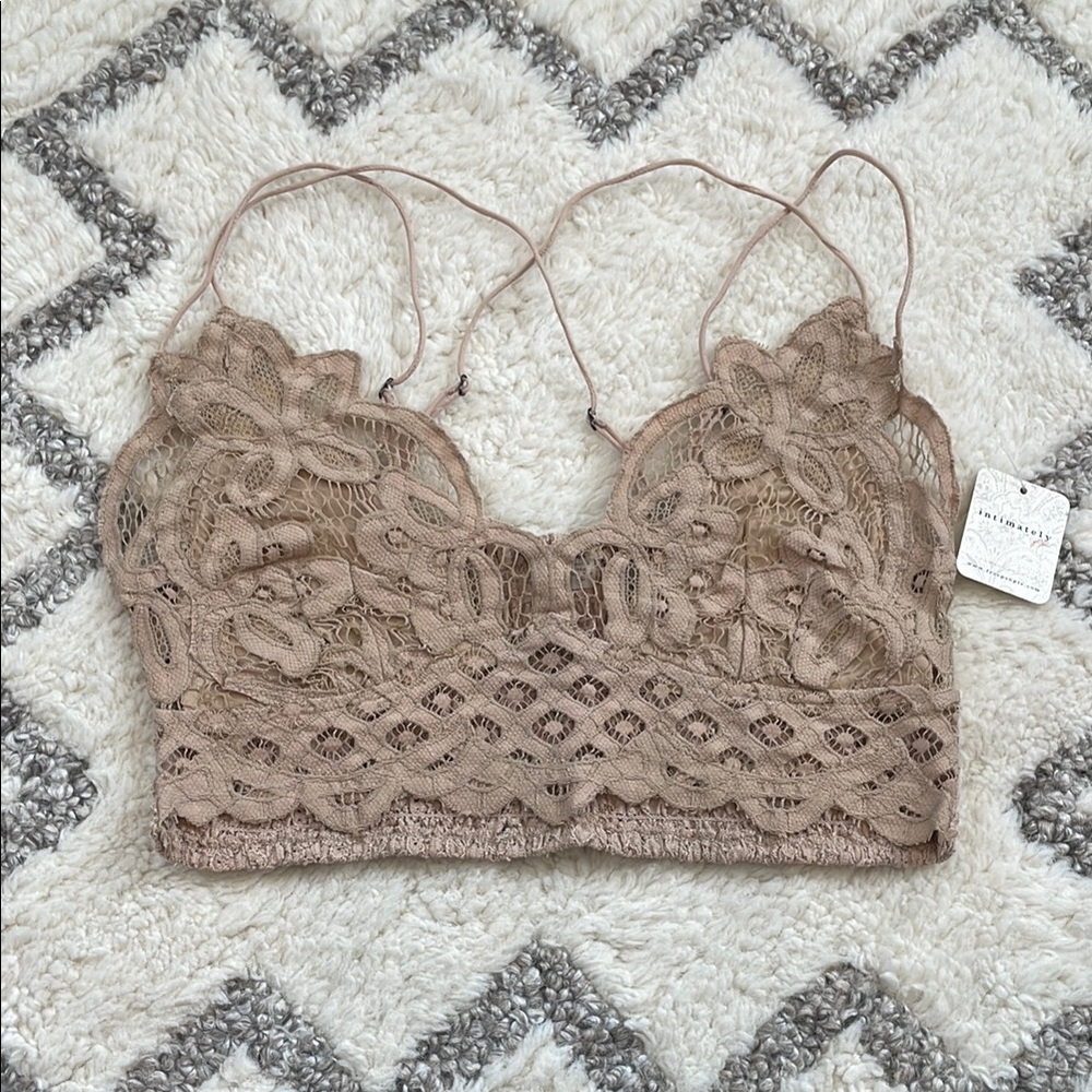 Free People Lace Bralette in Beige